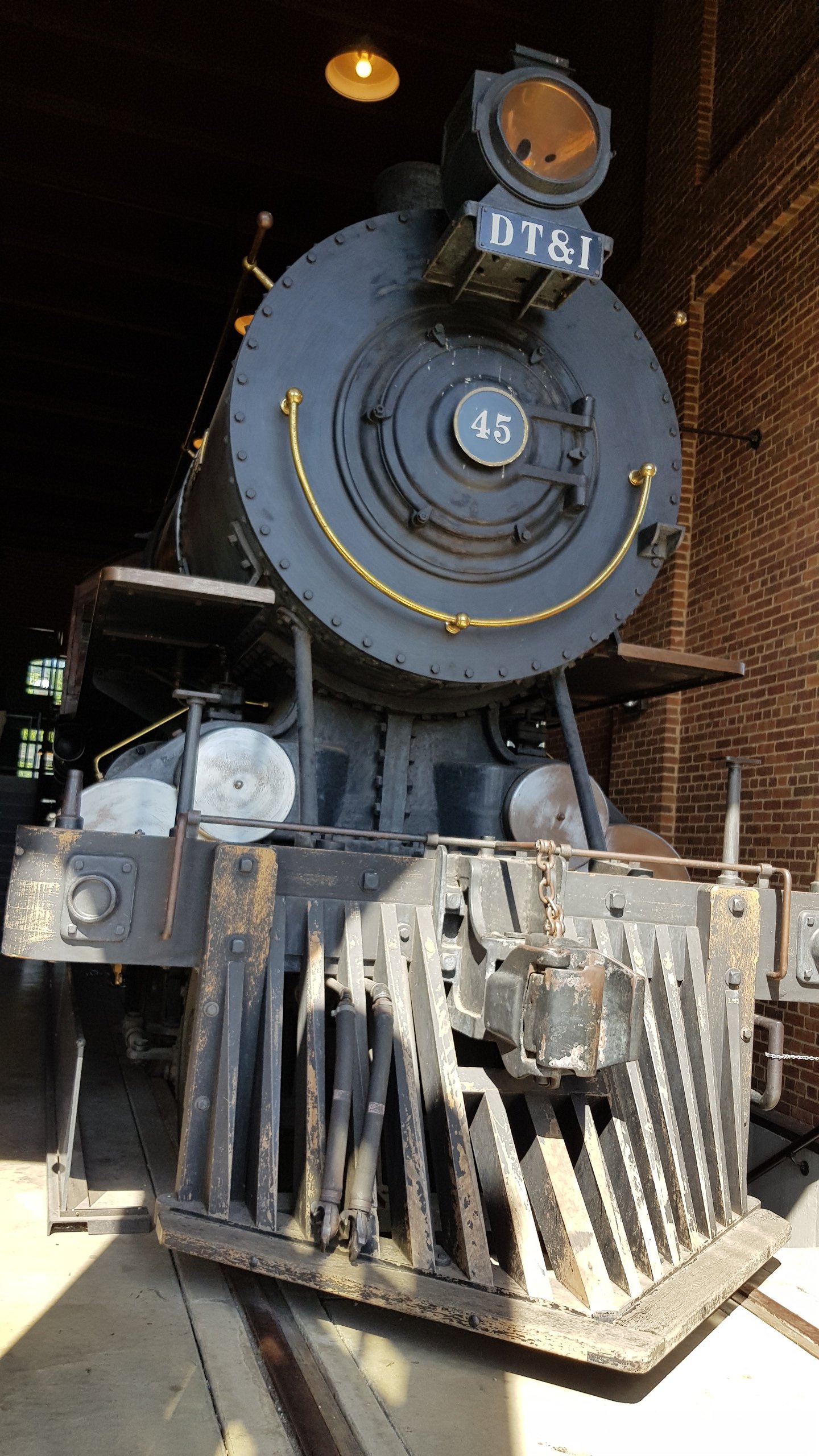 riesige Lokomotive in der Ausstellung in Greenfield Village Detroit